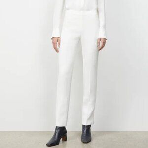 Lafayette 148 New York Bleecker Pant Straigth Office Trouser Ecru / Cloud White